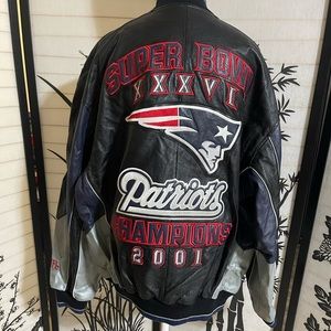 Super Bowl Patriots 2001 Leather Jacket